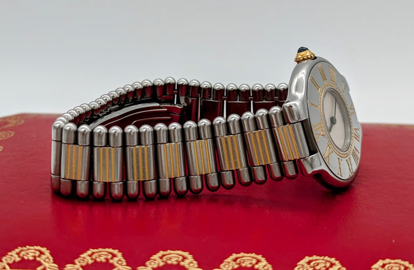 Cartier Santos Galbée 187901 Stahl/Gold 18K Uhr Two Row 29mm Uhr Fullset #373