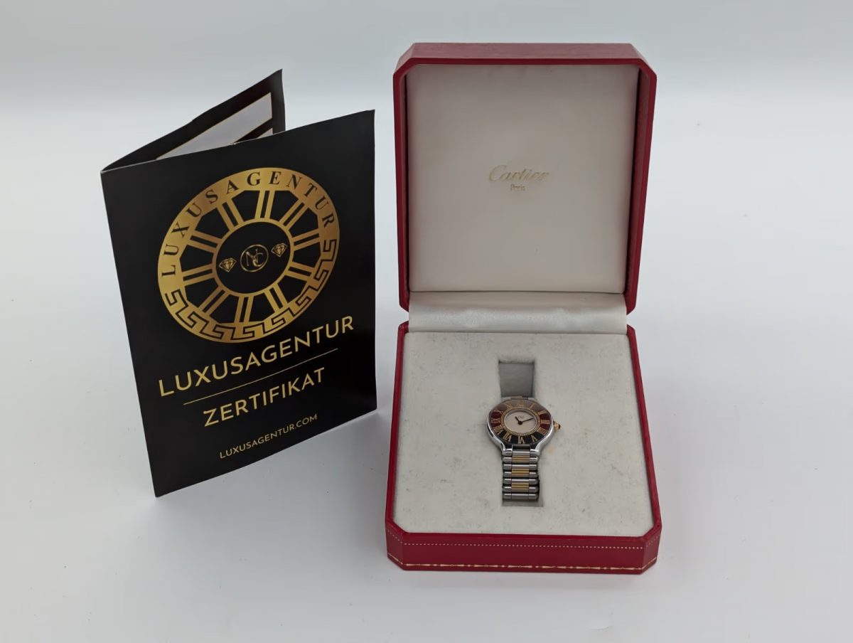 Cartier Santos Galbée 187901 Stahl/Gold 18K Uhr Two Row 29mm Uhr Fullset #373