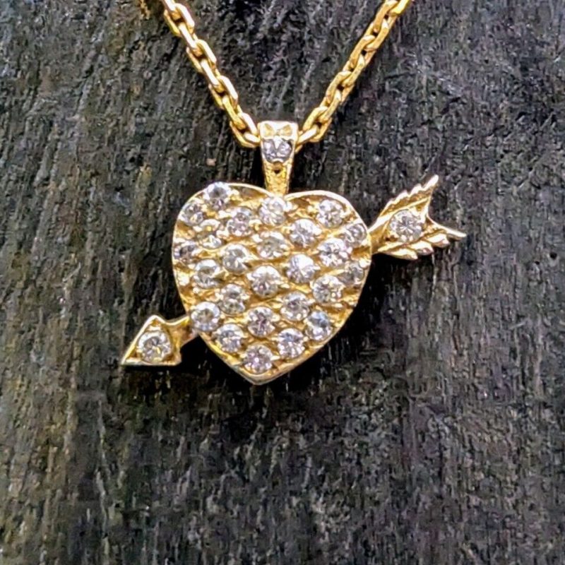 Herz Anhänger Amore 585/14K Unisex 2,85Gramm Gelbgold für Halsketten #67