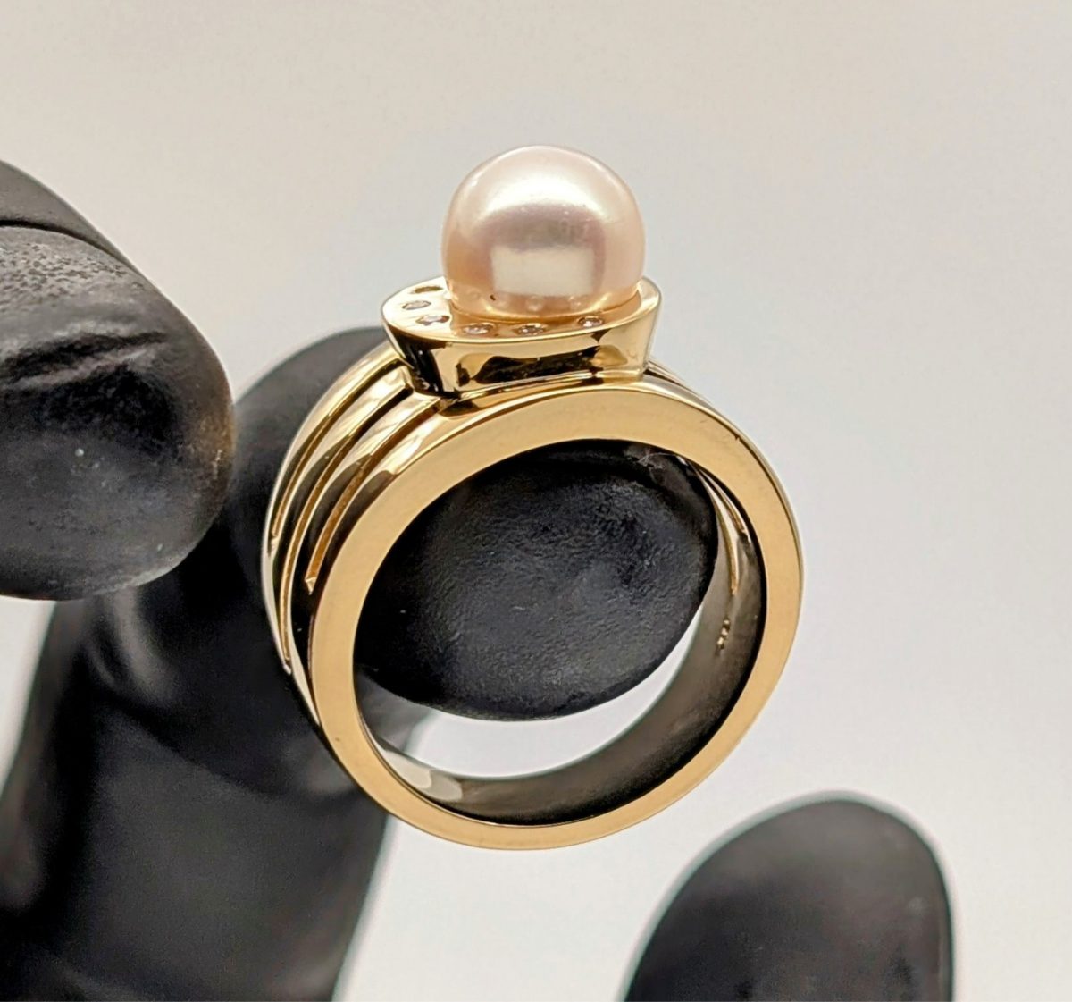 Jette Joop 750/18K Gelbgold 0,29ct Brillant Ring - 20,10g - Perlenring #1370