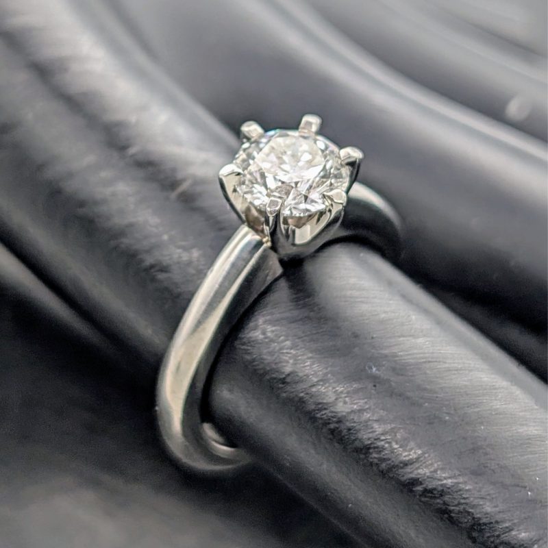 Brilliant Solitär 950 Platin | 1,01ct SI2 Verlobungsring -6,80g- Gr.47 #1356