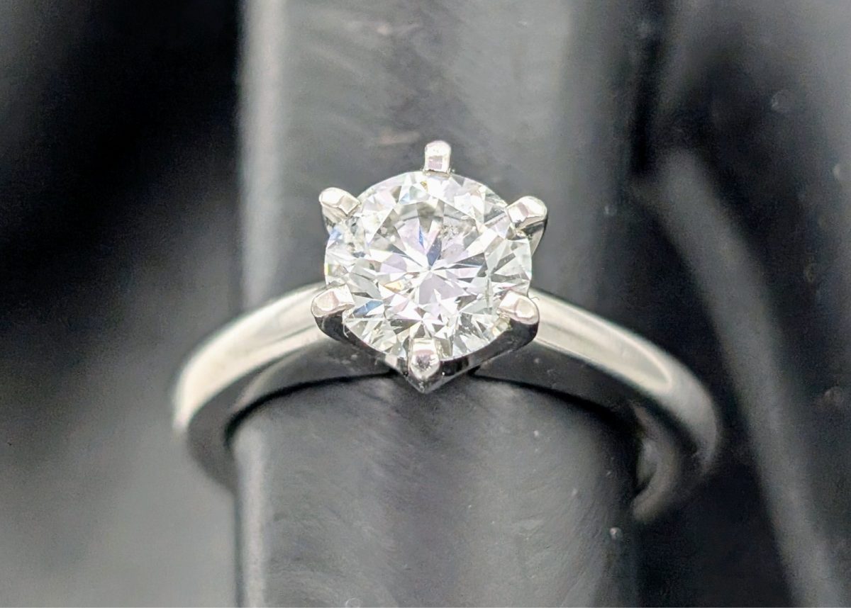 Brilliant Solitär 950 Platin | 1,01ct SI2 Verlobungsring -6,80g- Gr.47 #1356