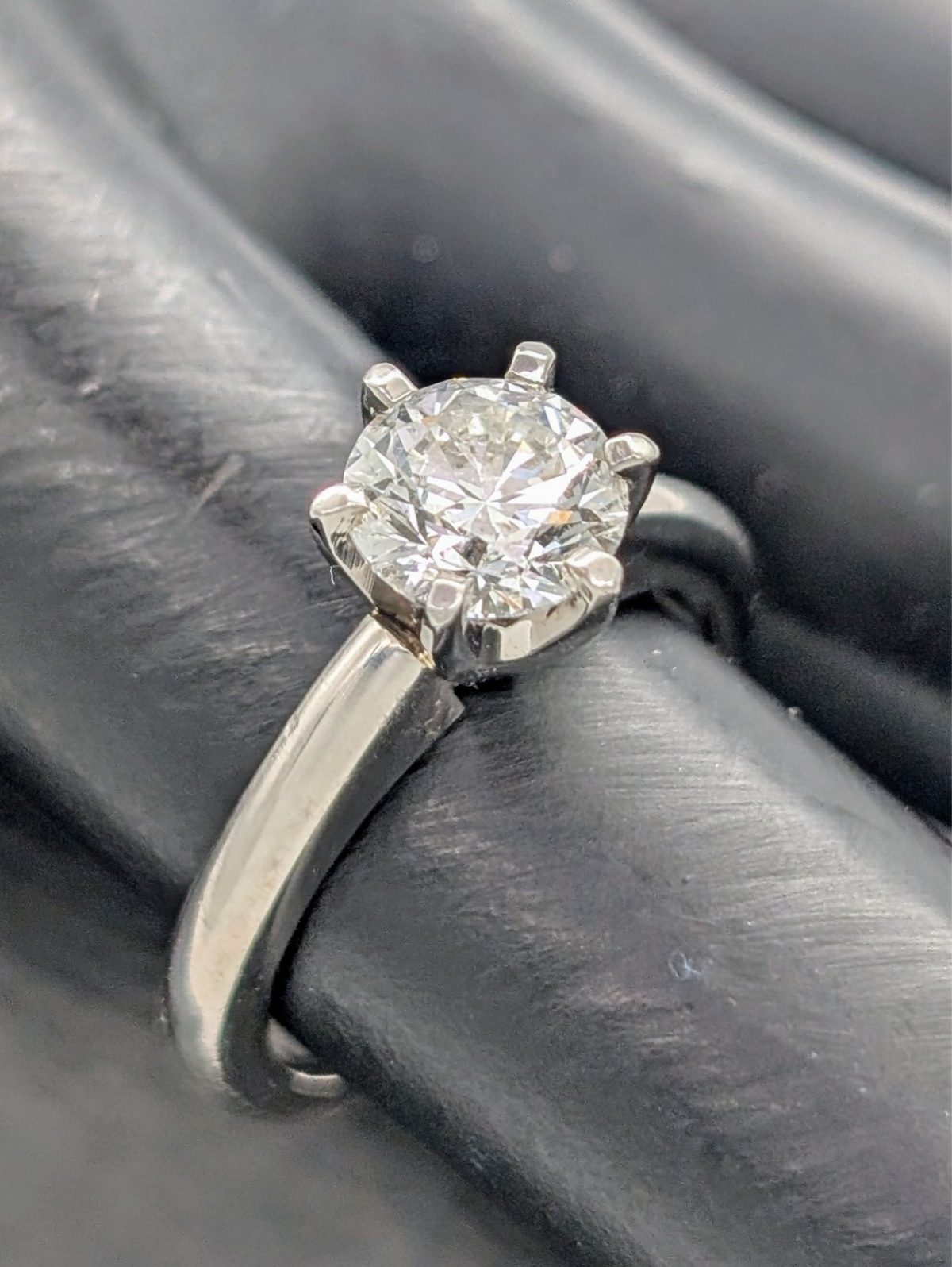 Brilliant Solitär 950 Platin | 1,01ct SI2 Verlobungsring -6,80g- Gr.47 #1356