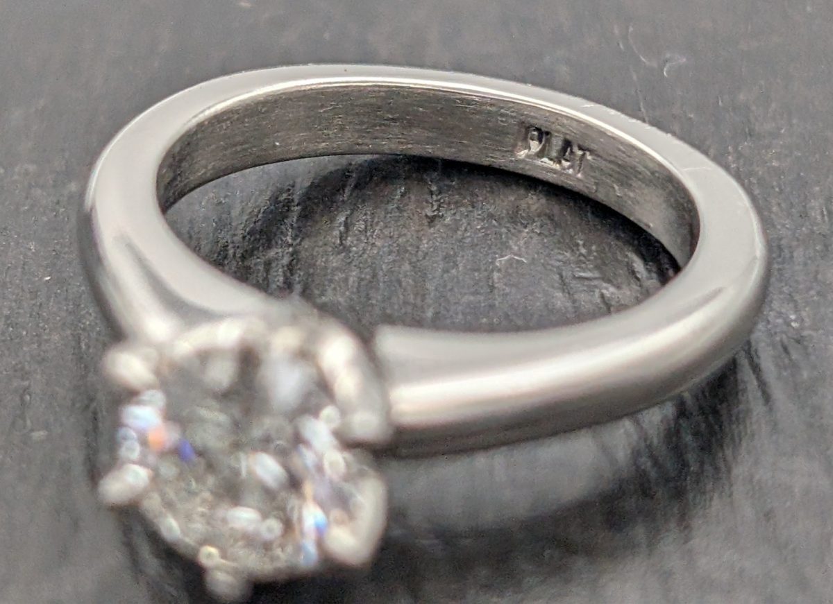 Brilliant Solitär 950 Platin | 1,01ct SI2 Verlobungsring -6,80g- Gr.47 #1356
