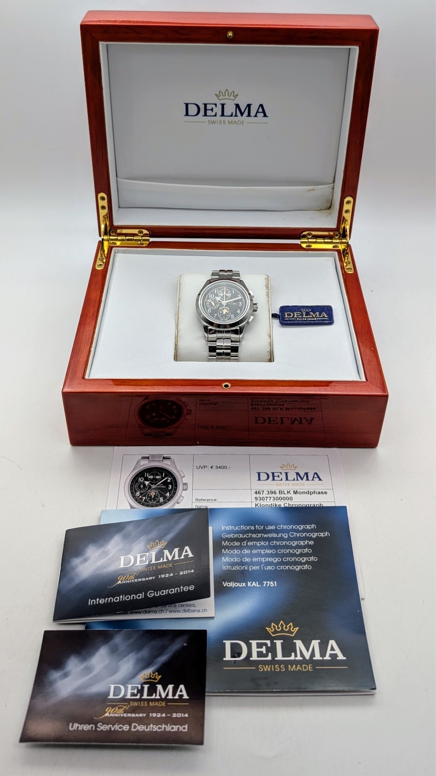 Delma Klondike Automatic Moonphase | REF. 467.396 BLK | Full Set Ø41mm Uhr #1380