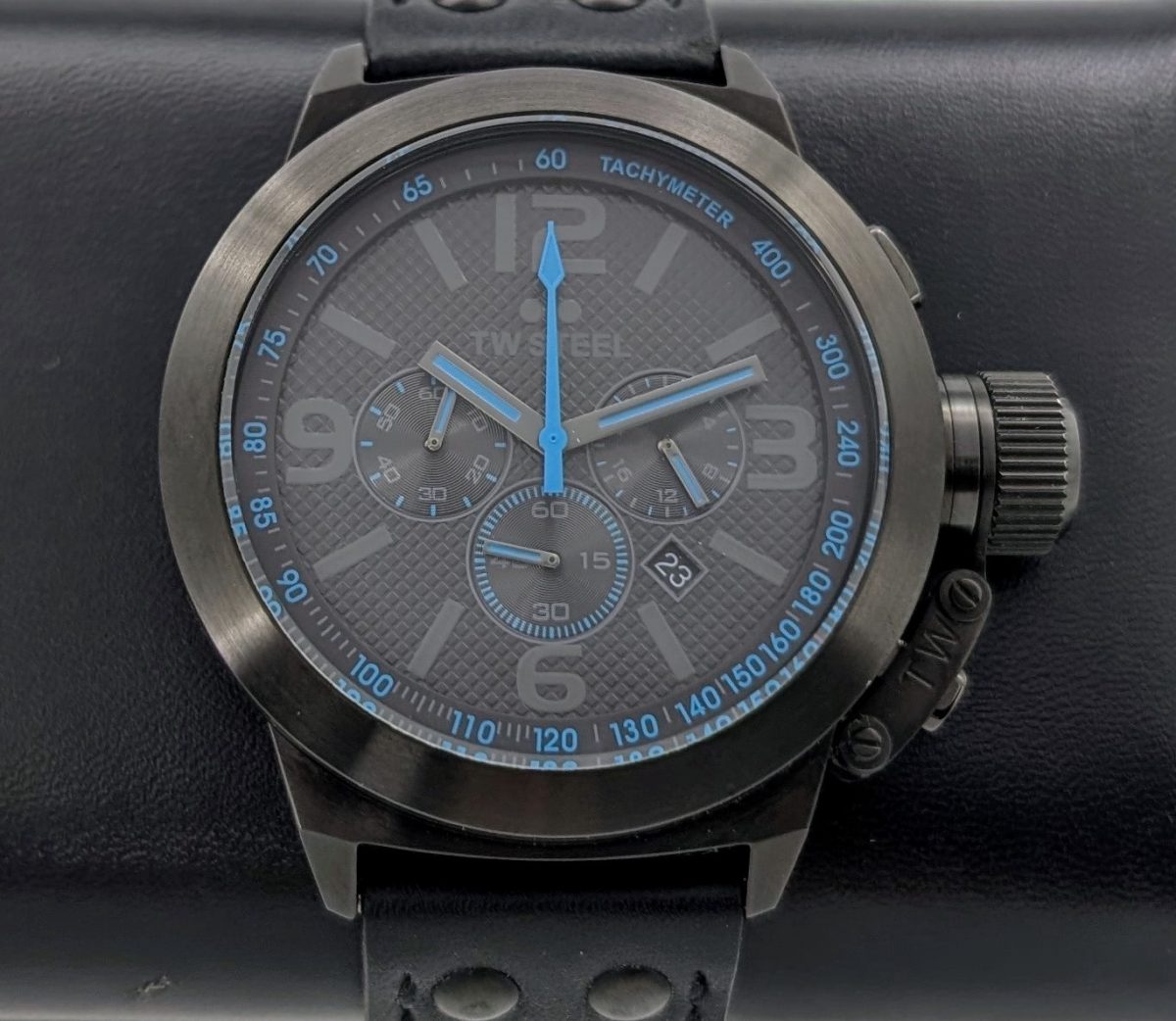 TW Steel Canteen Style TW-905 Ø50mm Quarz Uhr PVD Schwarz #1379