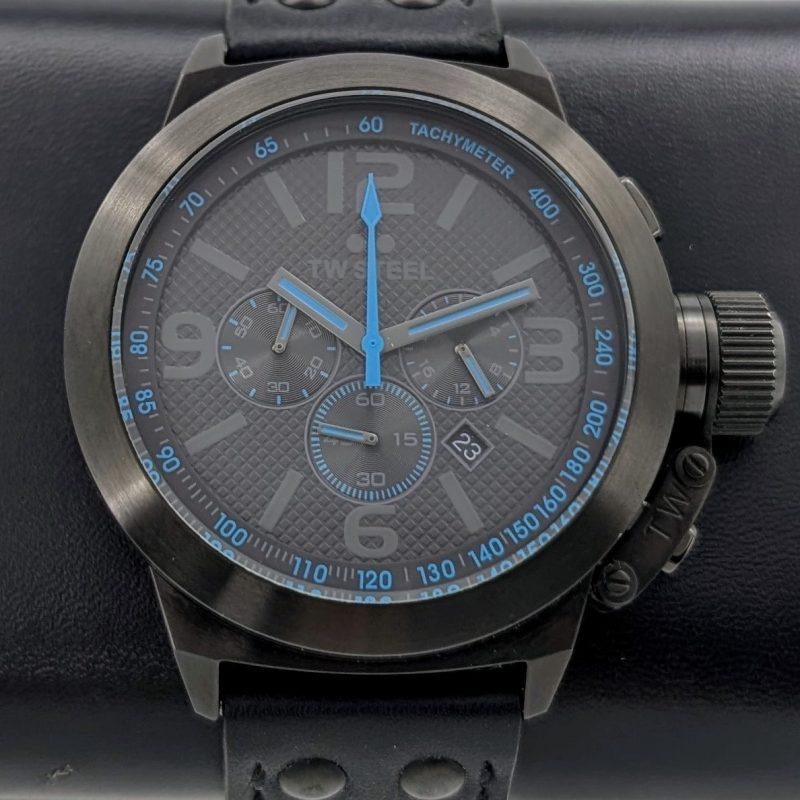 TW Steel Canteen Style TW-905 Ø50mm Quarz Uhr PVD Schwarz #1379