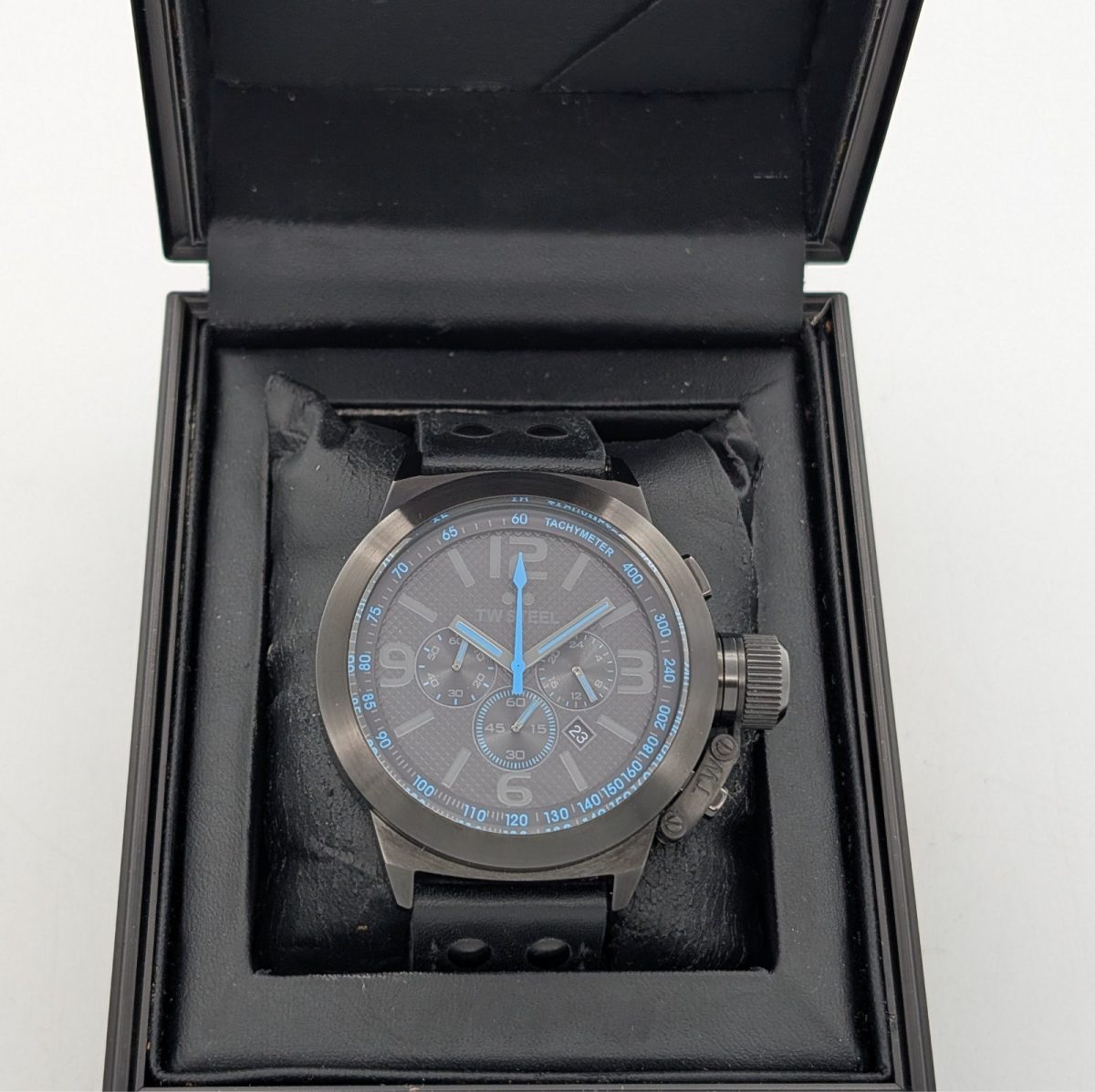 TW Steel Canteen Style TW-905 Ø50mm Quarz Uhr PVD Schwarz #1379