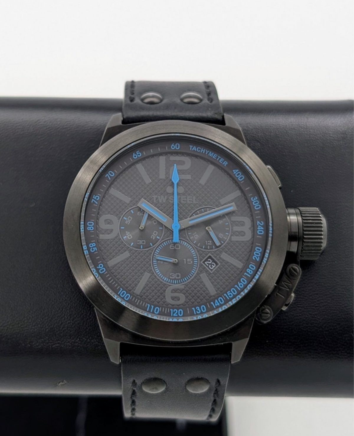 TW Steel Canteen Style TW-905 Ø50mm Quarz Uhr PVD Schwarz #1379