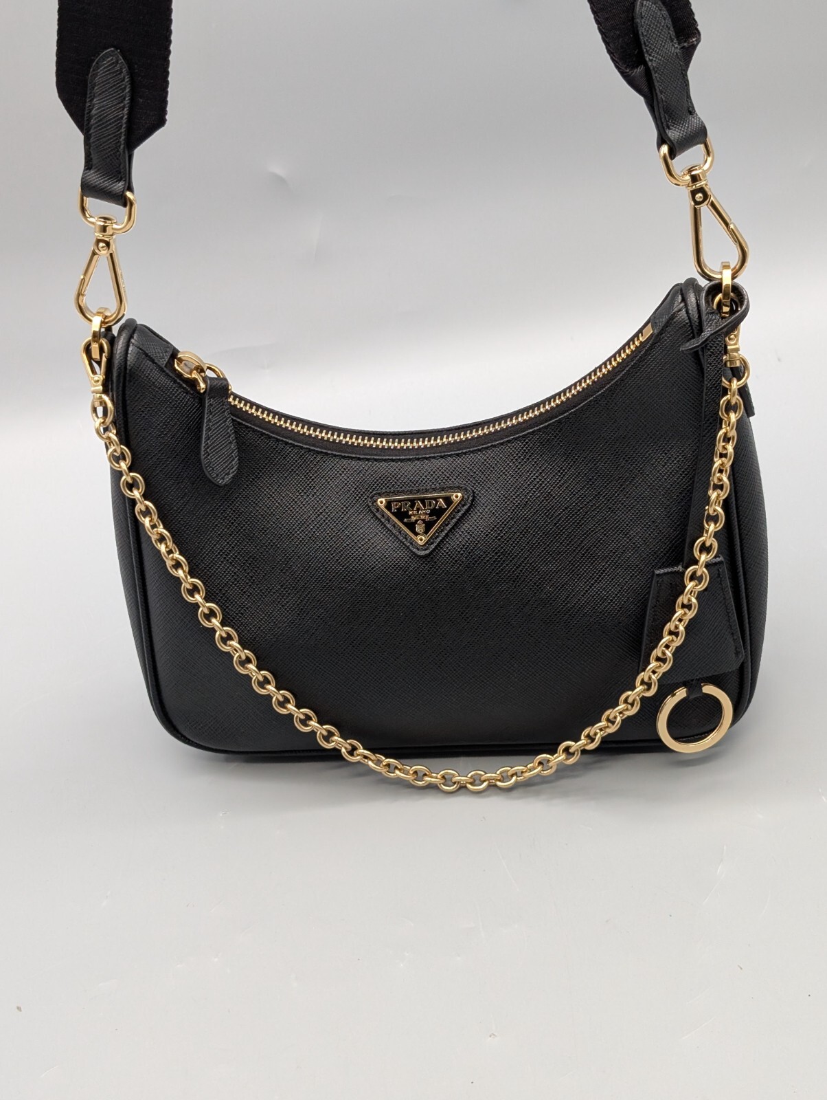 Prada Re-Edition 2005 Ref. 1BH204 Damen Tasche Saffiano Lux Leder Nero 1 #1383