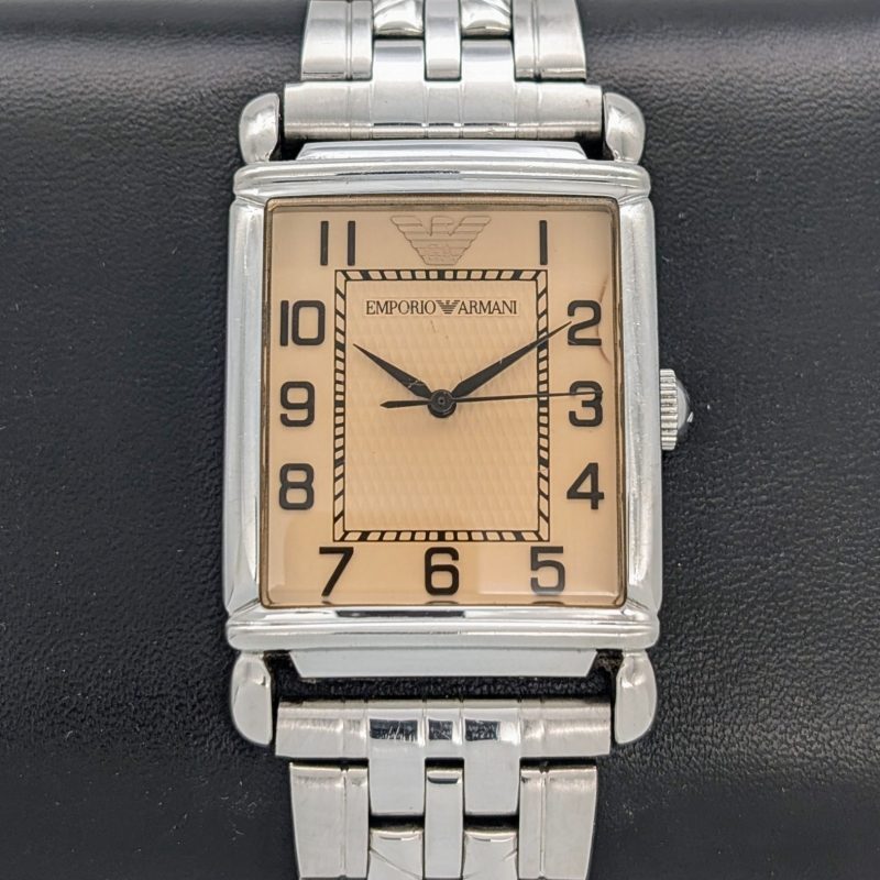 Emporio Armani AR0403 Champagner Art-Deco Tank Stil Quarz Ø29mm Uhr #1340