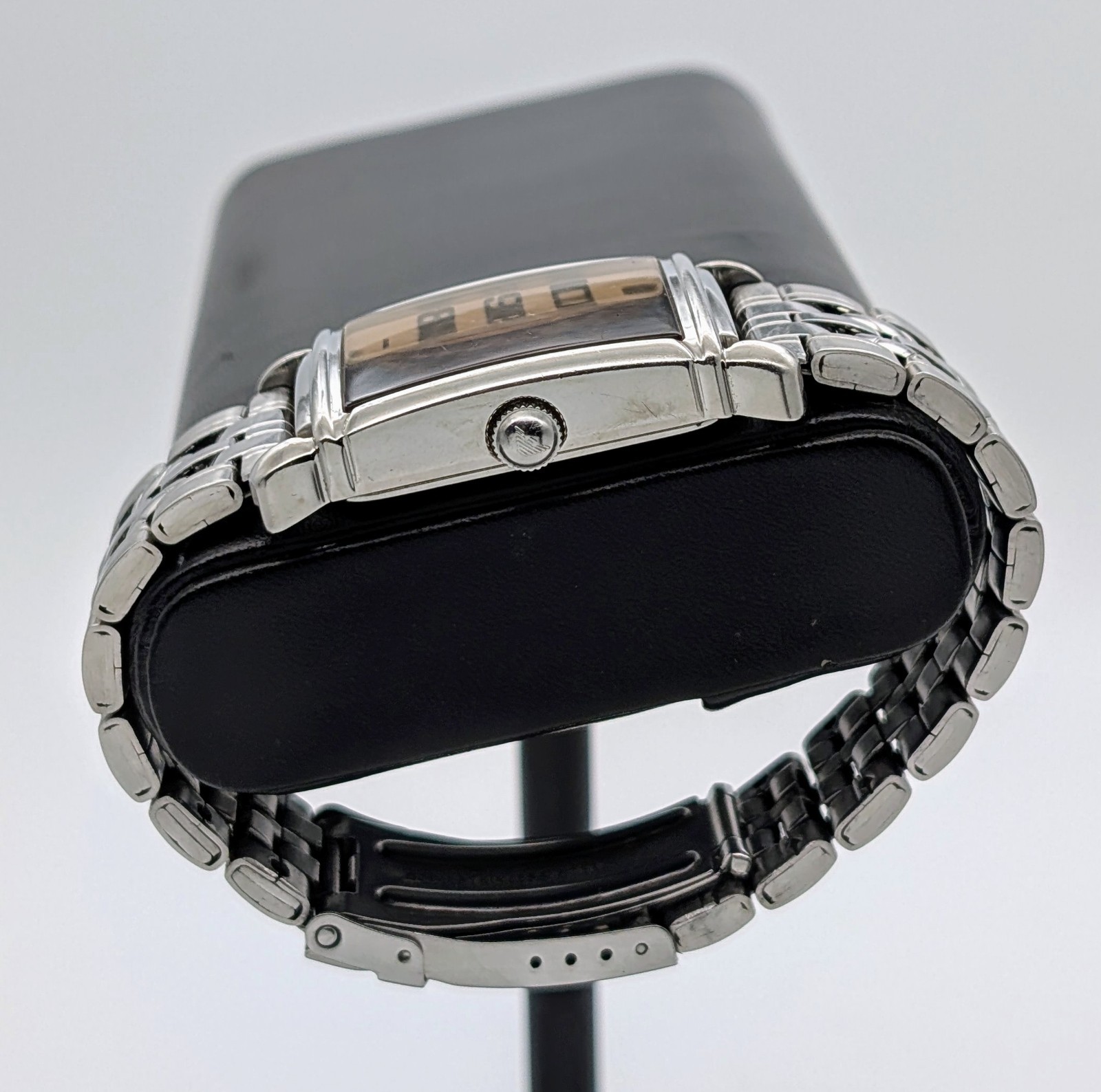 Emporio Armani AR0403 Champagner Art-Deco Tank Stil Quarz Ø29mm Uhr #1340