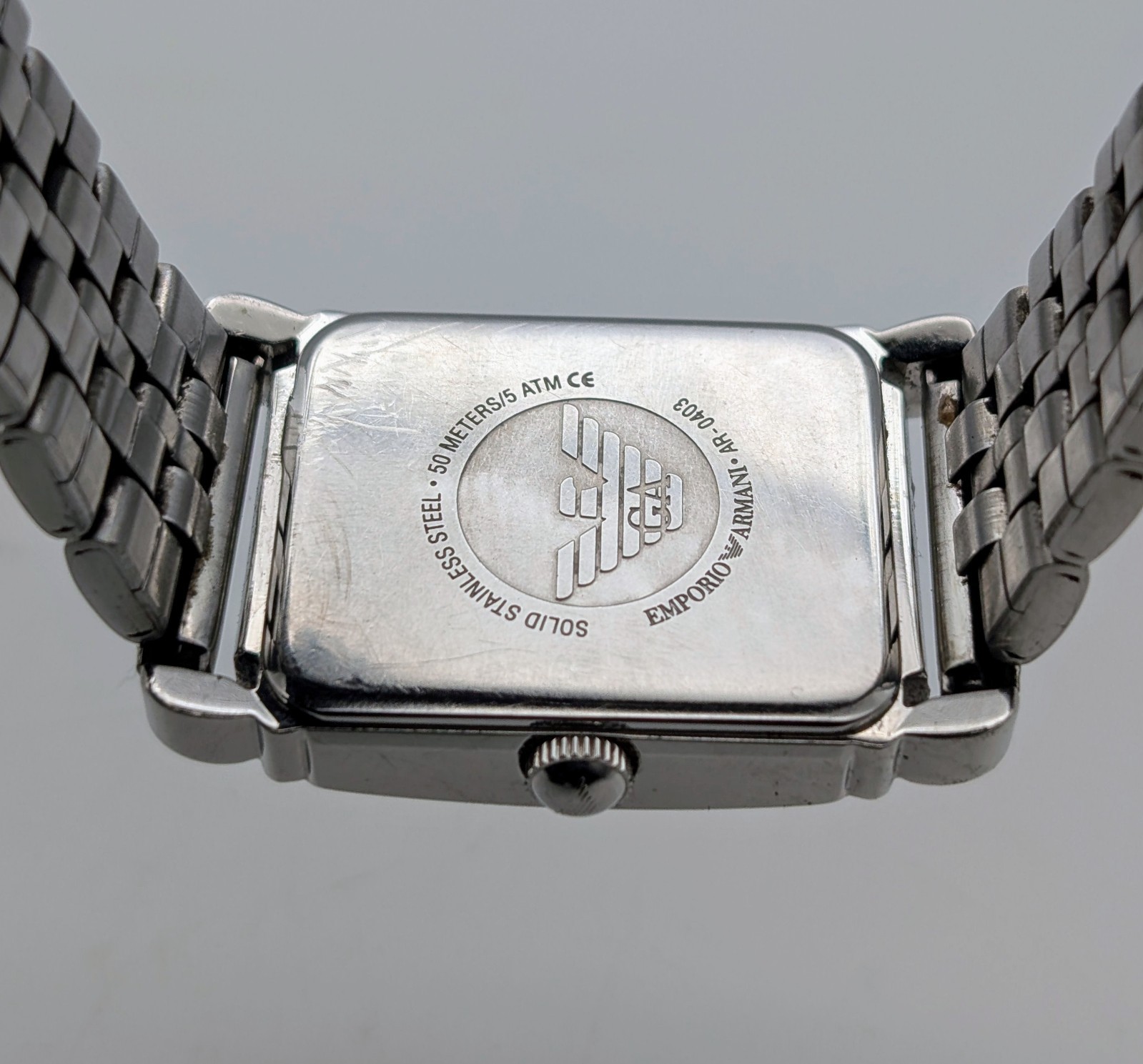 Emporio Armani AR0403 Champagner Art-Deco Tank Stil Quarz Ø29mm Uhr #1340