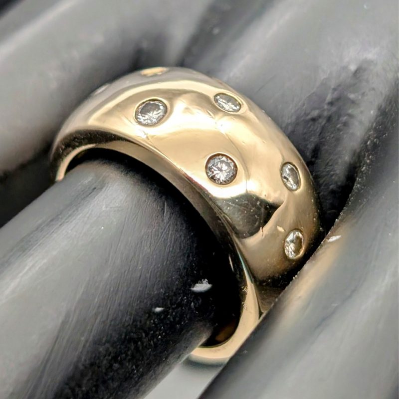 585/14K Gelbgold 0,29ct Brillant Ring Siegelring - 7,80g - Damenring #1371