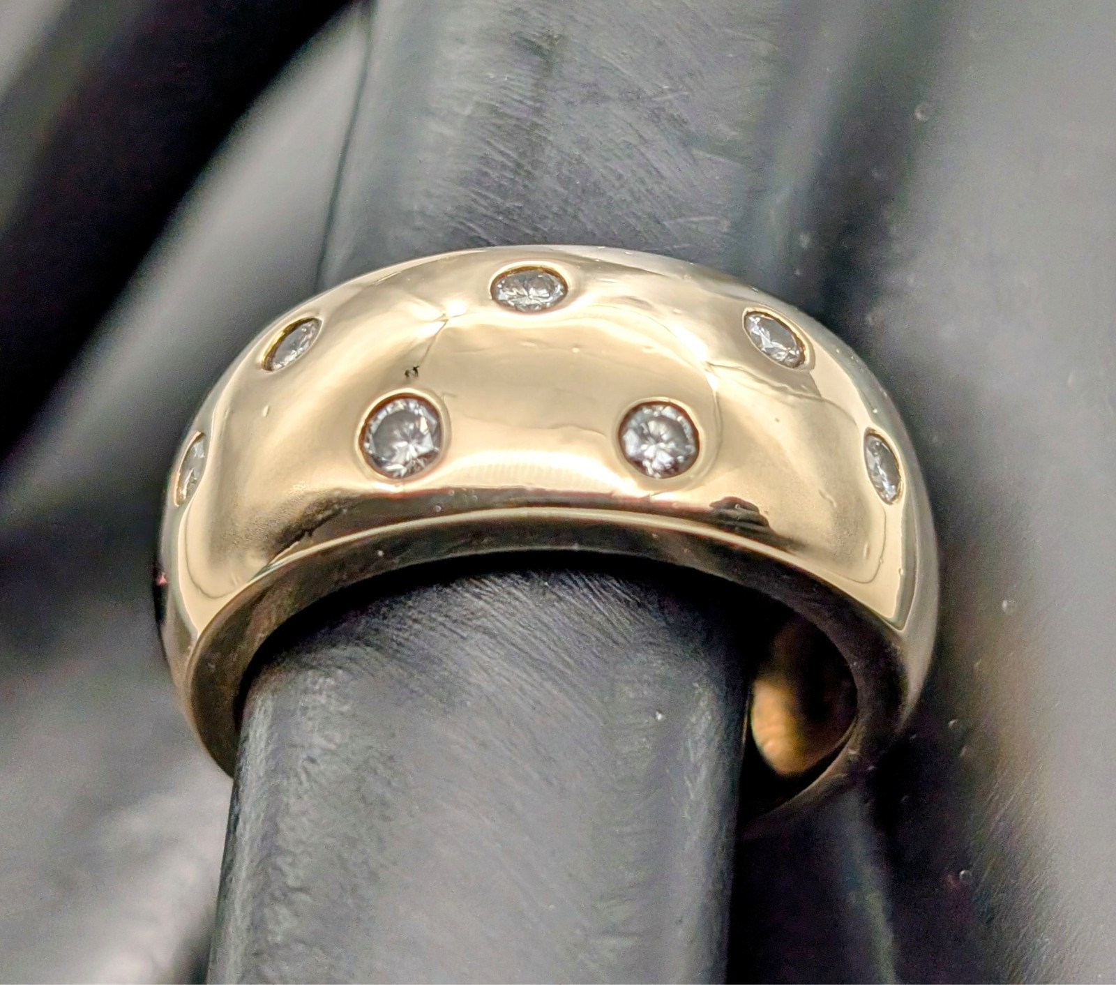 585/14K Gelbgold 0,29ct Brillant Ring Siegelring - 7,80g - Damenring #1371