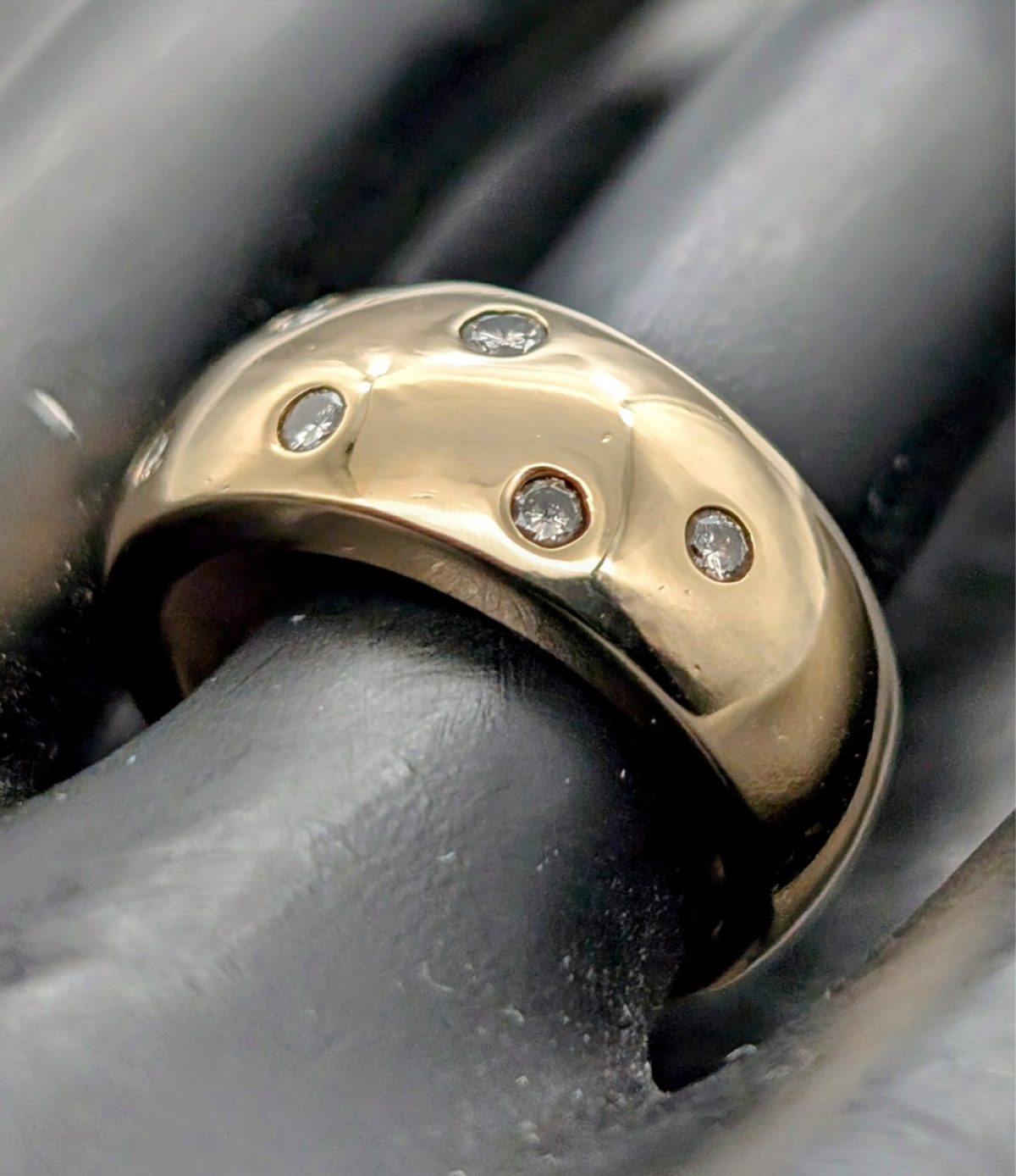 585/14K Gelbgold 0,29ct Brillant Ring Siegelring - 7,80g - Damenring #1371