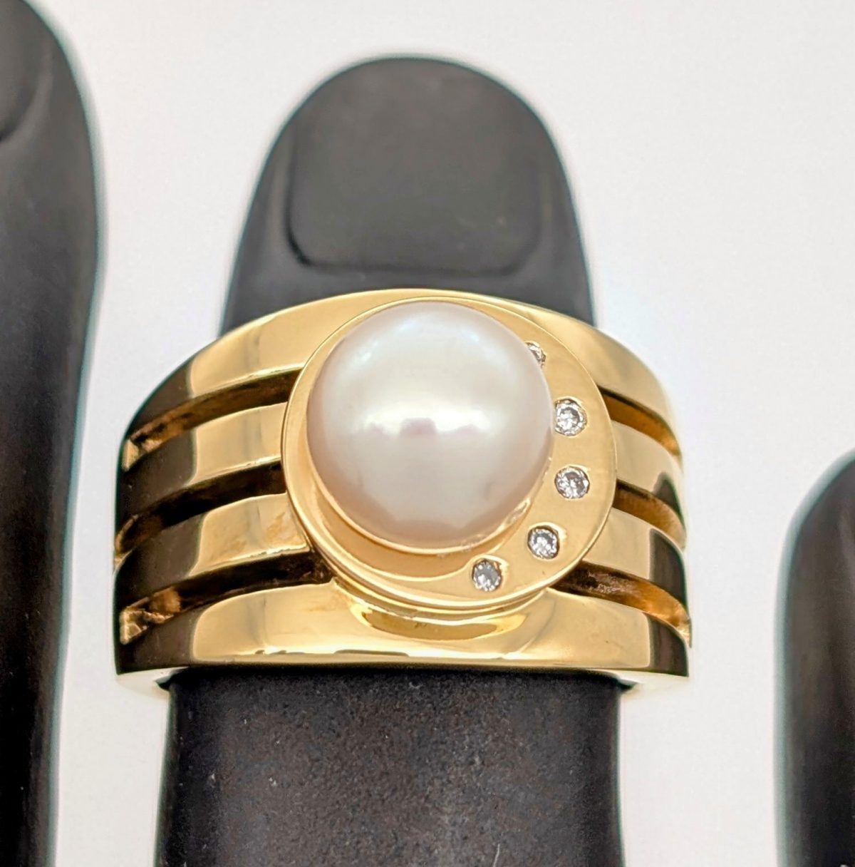Jette Joop 750/18K Gelbgold 0,29ct Brillant Ring - 20,10g - Perlenring #1370