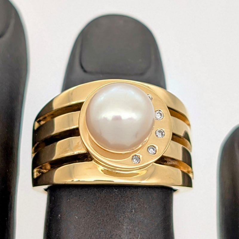Jette Joop 750/18K Gelbgold 0,29ct Brillant Ring - 20,10g - Perlenring #1370