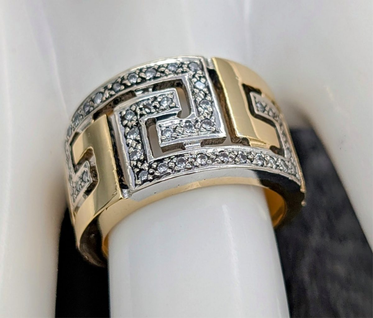 750/18K Gelbgold Medusa Brillanten Ring - 10,90g - Damenring [GR.51] #1432