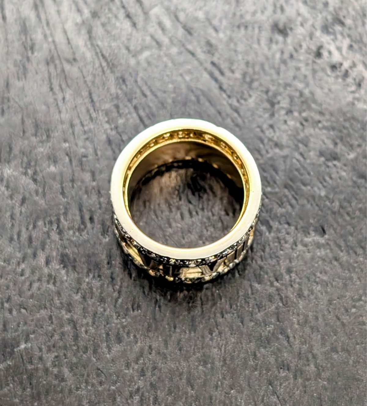 750/18K Gelbgold Römischer Brillanten Ring - 13,20g - Damenring [GR.47] #1431