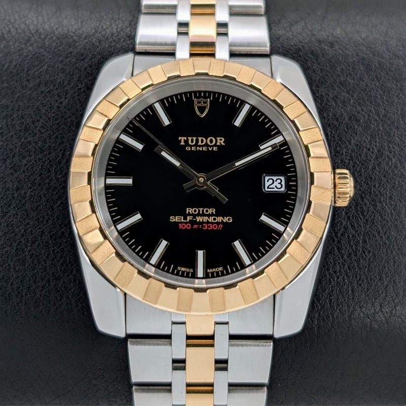 Tudor Classic Ref.21013 Black Dial Automatik Uhr Stahl/Gold 18K Ø38mm #682