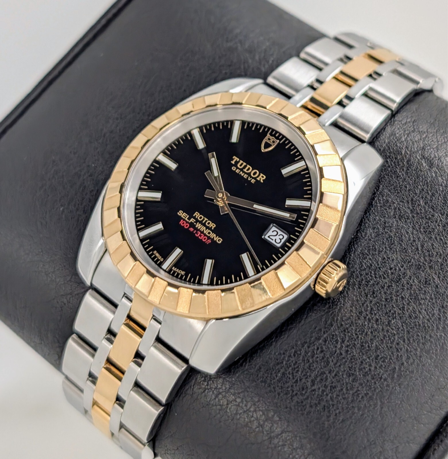 Tudor Classic Ref.21013 Black Dial Automatik Uhr Stahl/Gold 18K Ø38mm #682