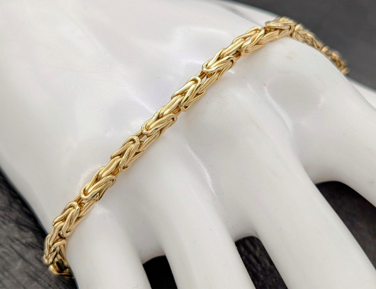 585/14K Gelbgold Armband- 6,25 g - Königskette 21cm Kette #1474