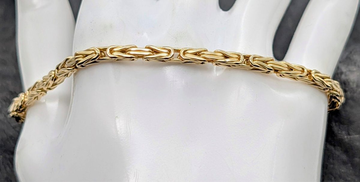 585/14K Gelbgold Armband- 6,25 g - Königskette 21cm Kette #1474