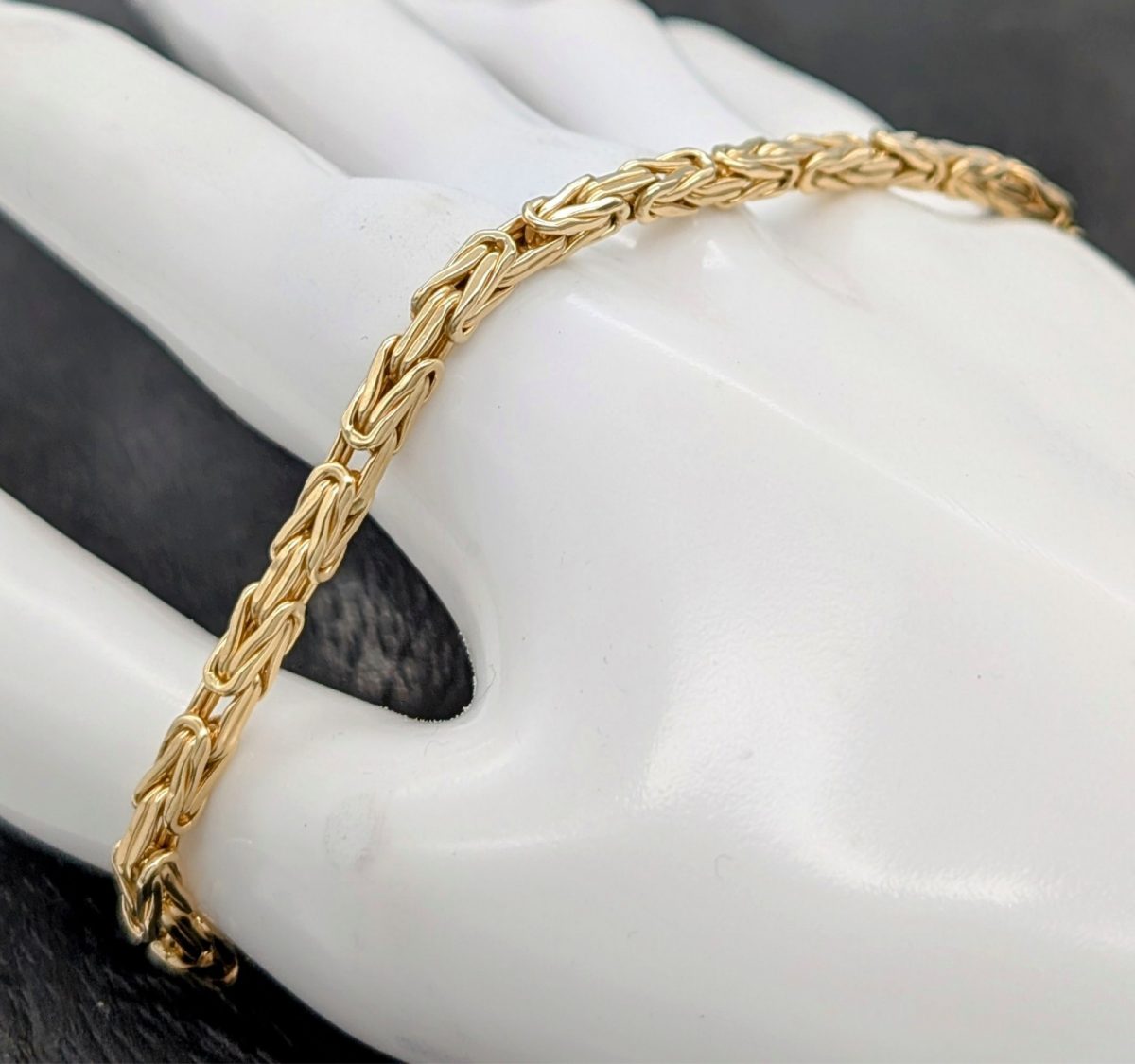 585/14K Gelbgold Armband- 6,25 g - Königskette 21cm Kette #1474
