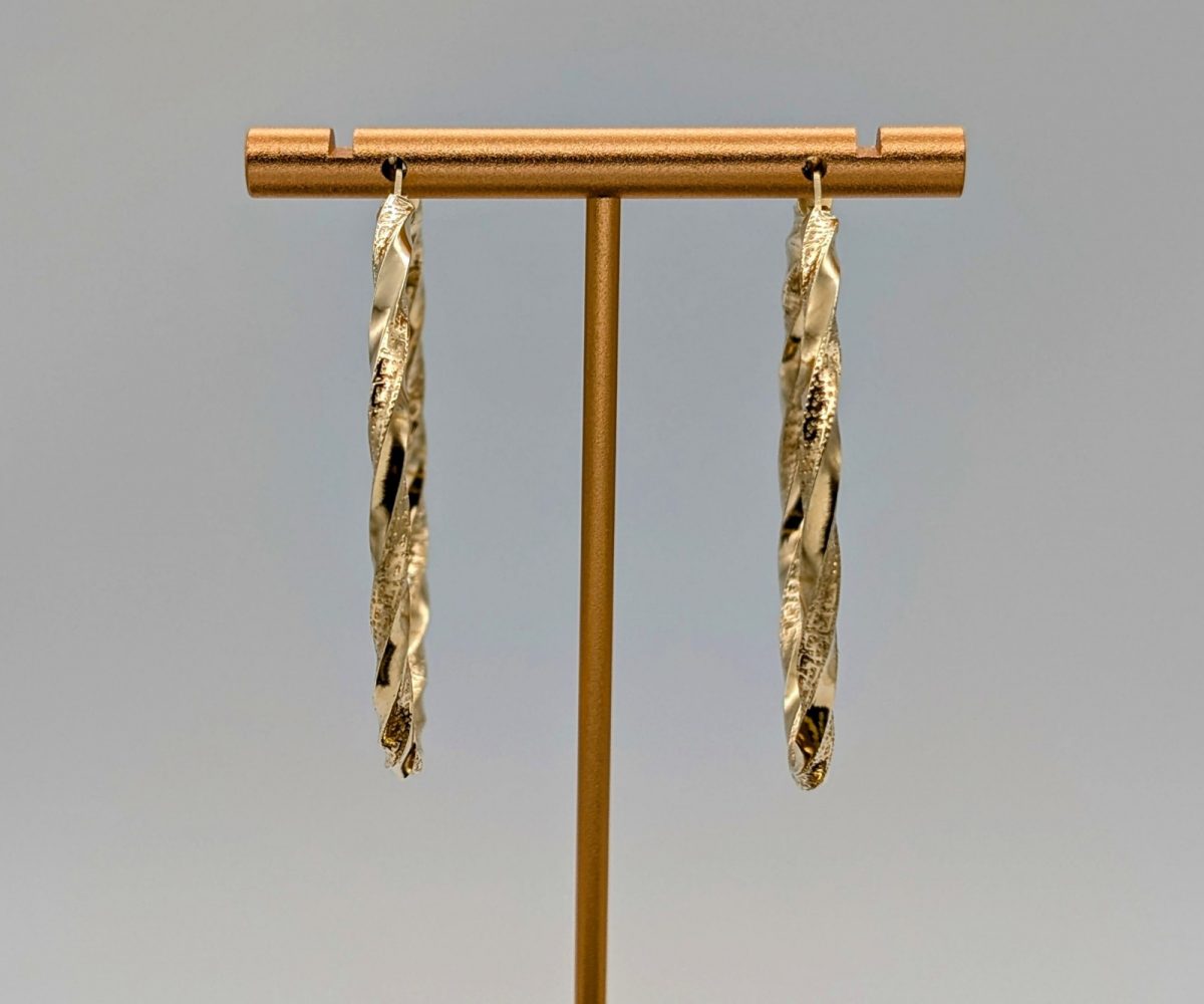 585/14K Gelbgold Medusa Creolen- 5,40g - Ohrstecker Ohrringe #1478