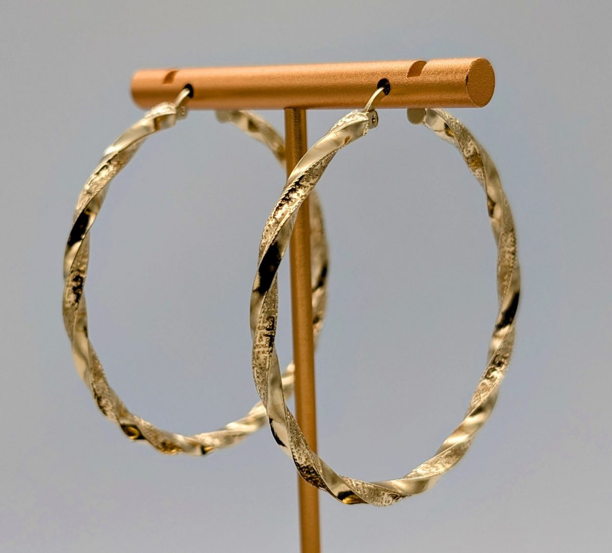 585/14K Gelbgold Medusa Creolen- 5,40g - Ohrstecker Ohrringe #1478