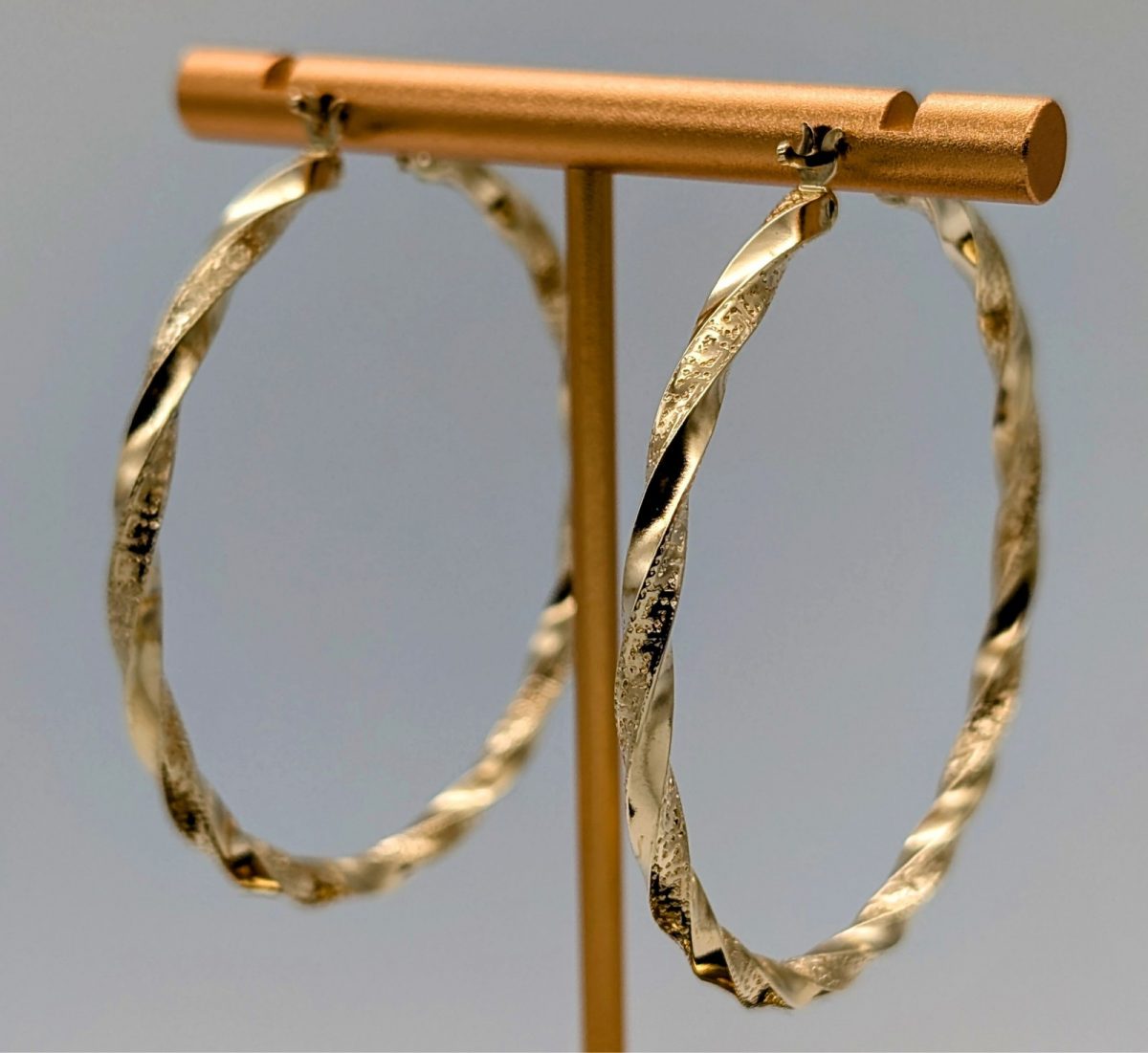 585/14K Gelbgold Medusa Creolen- 5,40g - Ohrstecker Ohrringe #1478
