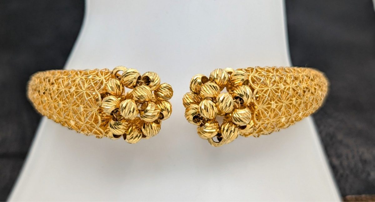 585/14K Gelbgold Flexibles Armreifen Armband- 17 g - 18cm #593