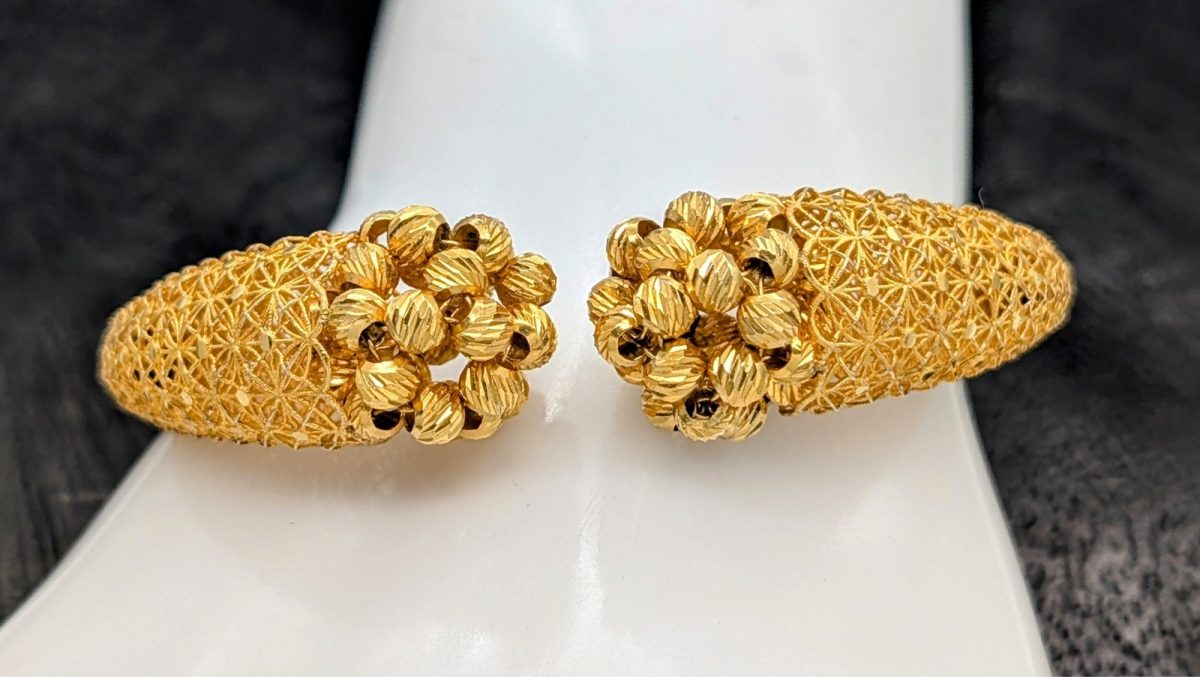 585/14K Gelbgold Flexibles Armreifen Armband- 17 g - 18cm #593