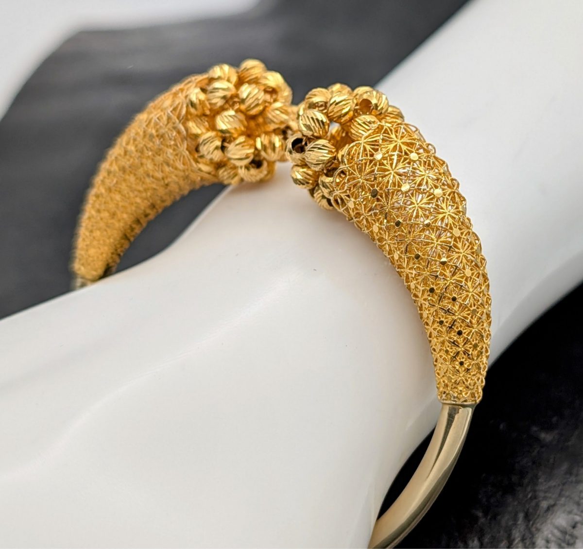 585/14K Gelbgold Flexibles Armreifen Armband- 17 g - 18cm #593