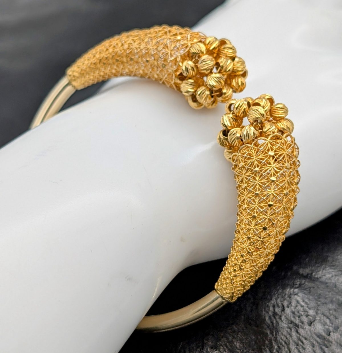 585/14K Gelbgold Flexibles Armreifen Armband- 17 g - 18cm #593
