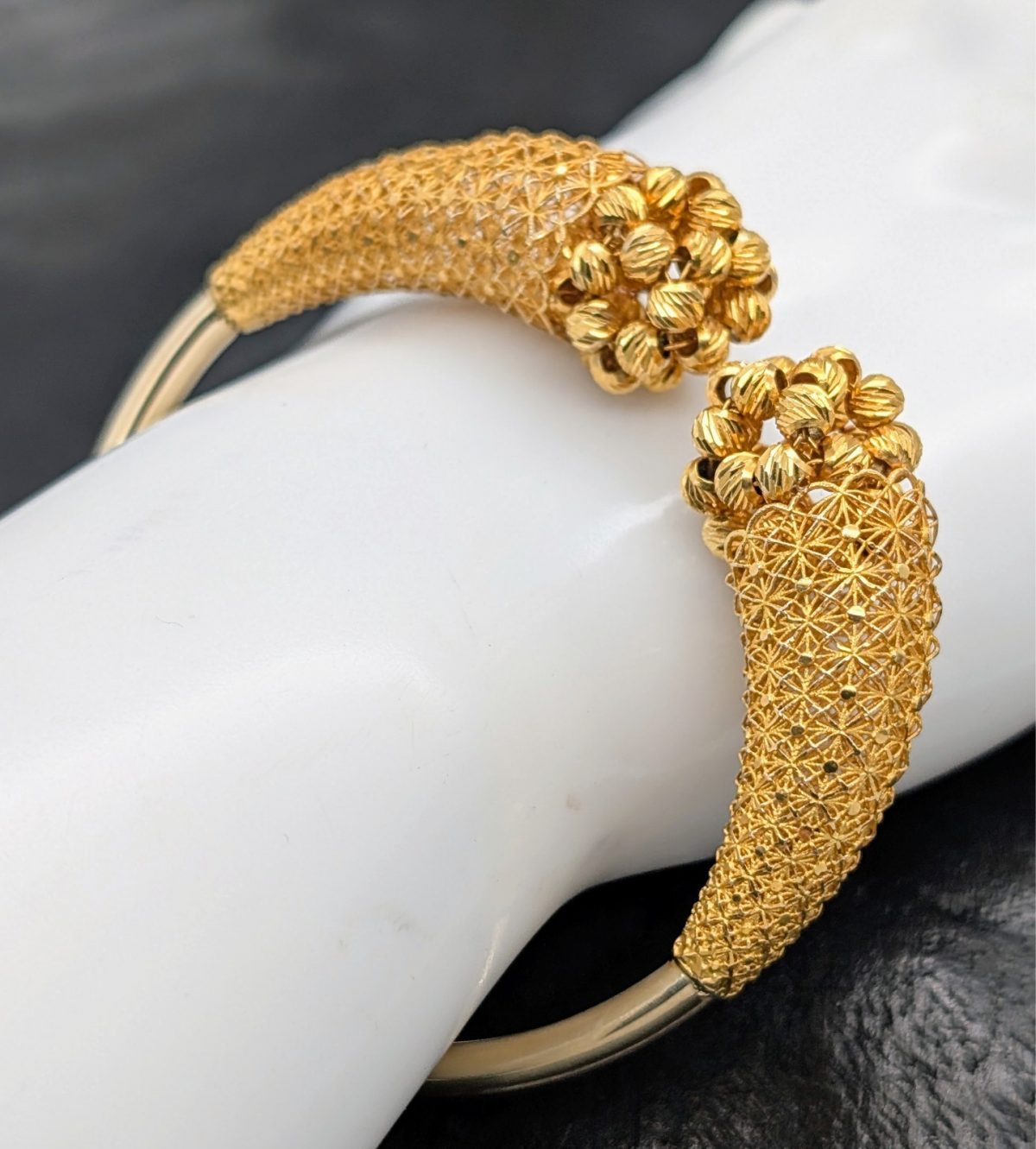 585/14K Gelbgold Flexibles Armreifen Armband- 17 g - 18cm #593