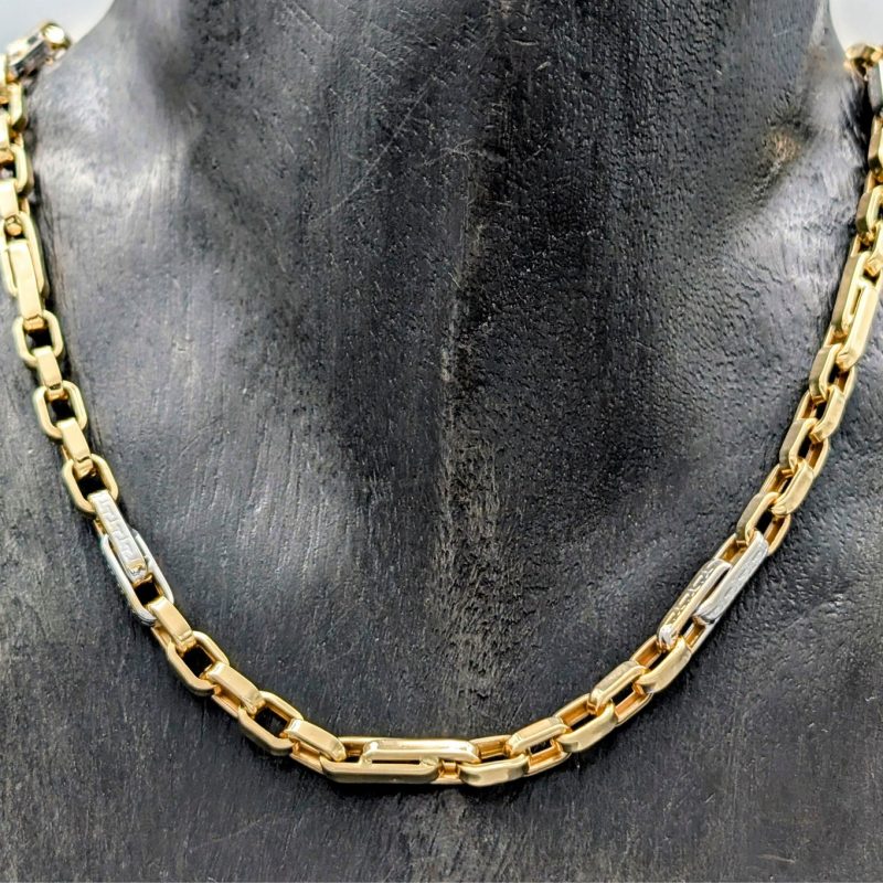585/14K Gelbgold Medusa Halskette - 22,20 g - Gliederkette Kette 48cm #1254