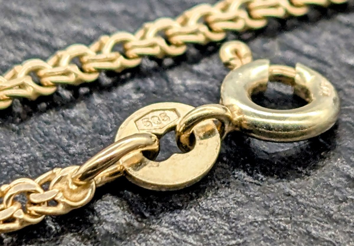 585/14K Gelbgold Panzerkette - 7,20 g - Gliederkette Kette 60cm #1481