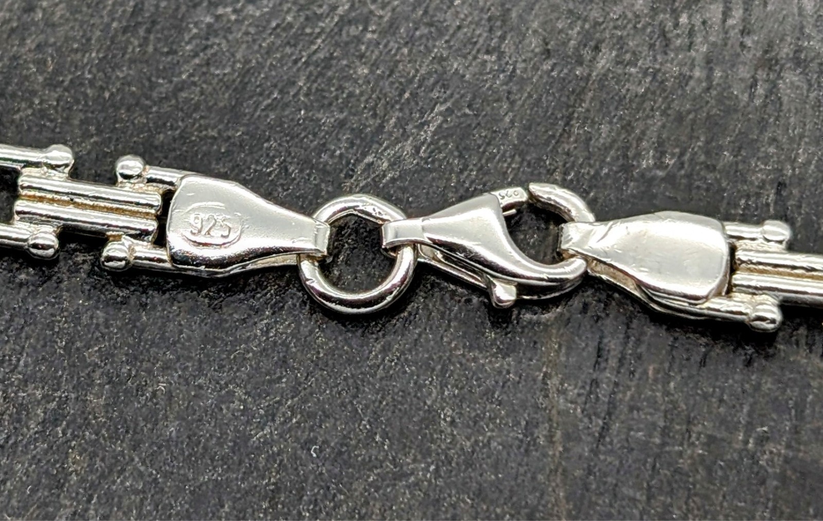 925 Silber Plattenketten Armband - 7,00 g - Steigbügelkette 20,50cm #1511