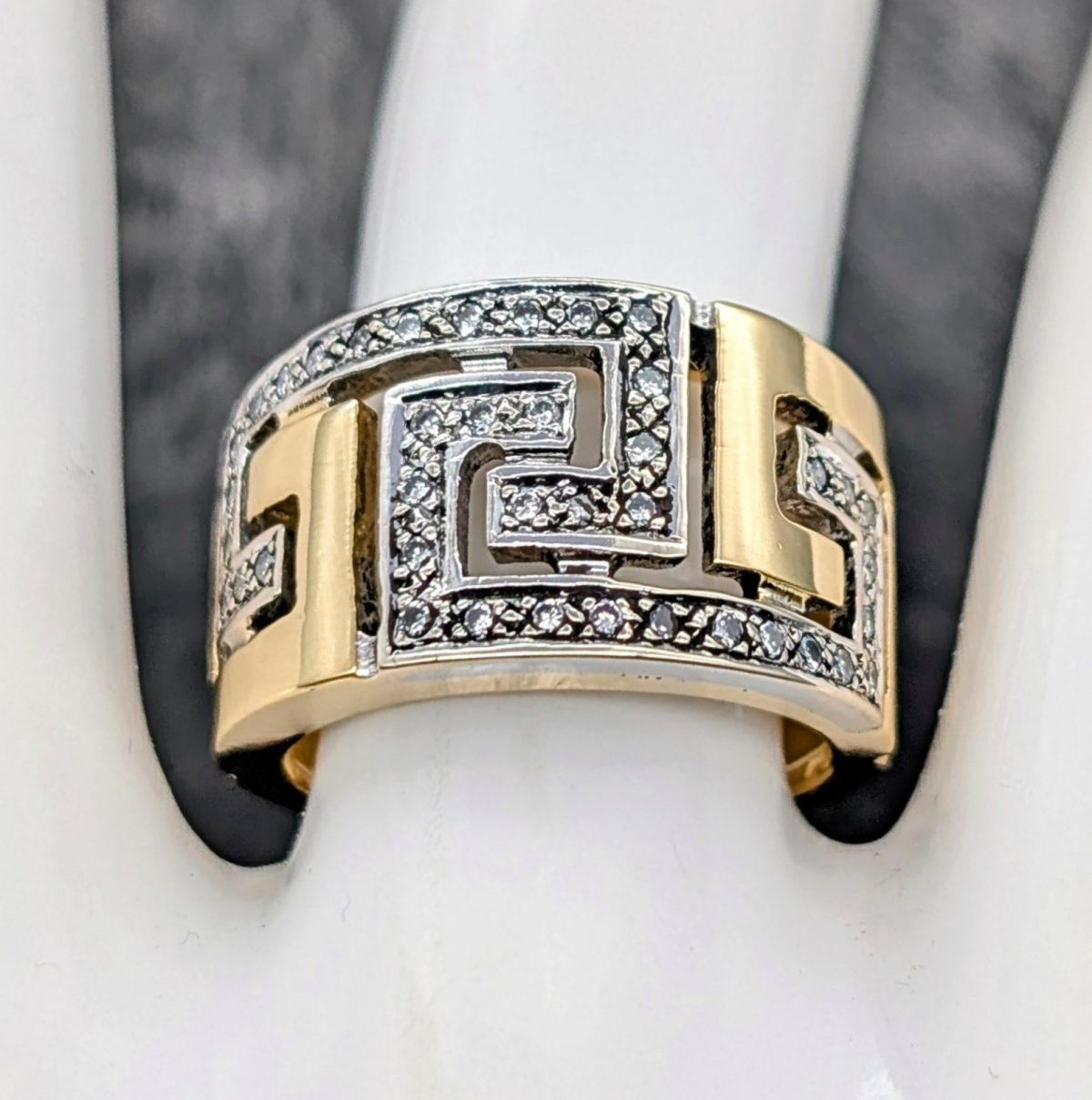 750/18K Gelbgold Medusa Brillanten Ring - 10,90g - Damenring [GR.51] #1432