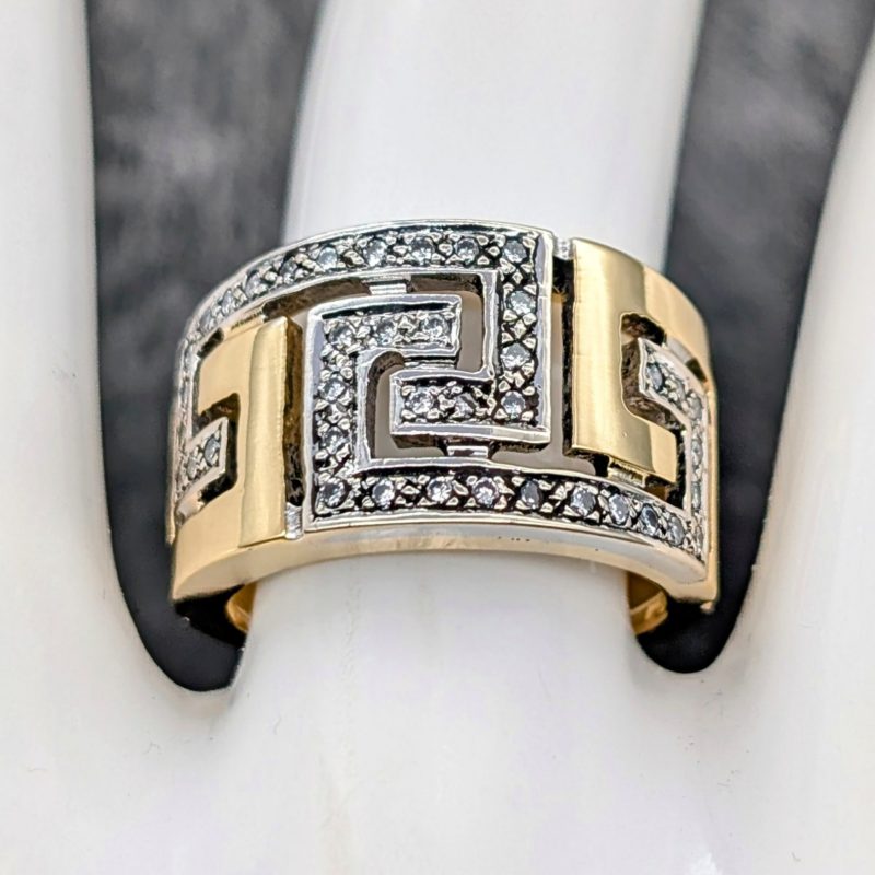 750/18K Gelbgold Medusa Brillanten Ring - 10,90g - Damenring [GR.51] #1432