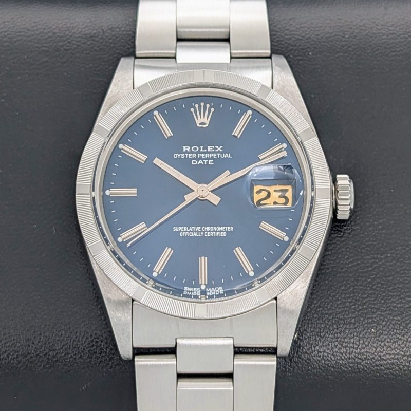 Rolex Oyster Perpetual Date 1501 Ø34mm 1973 Blue Dial Uhr #1339
