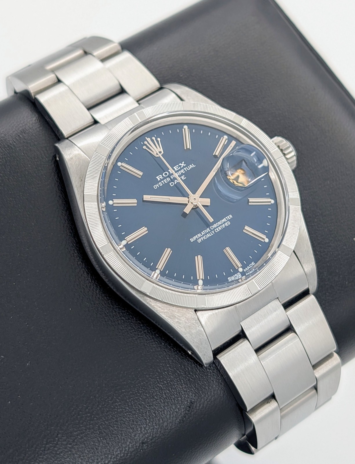 Rolex Oyster Perpetual Date 1501 Ø34mm 1973 Blue Dial Uhr #1339