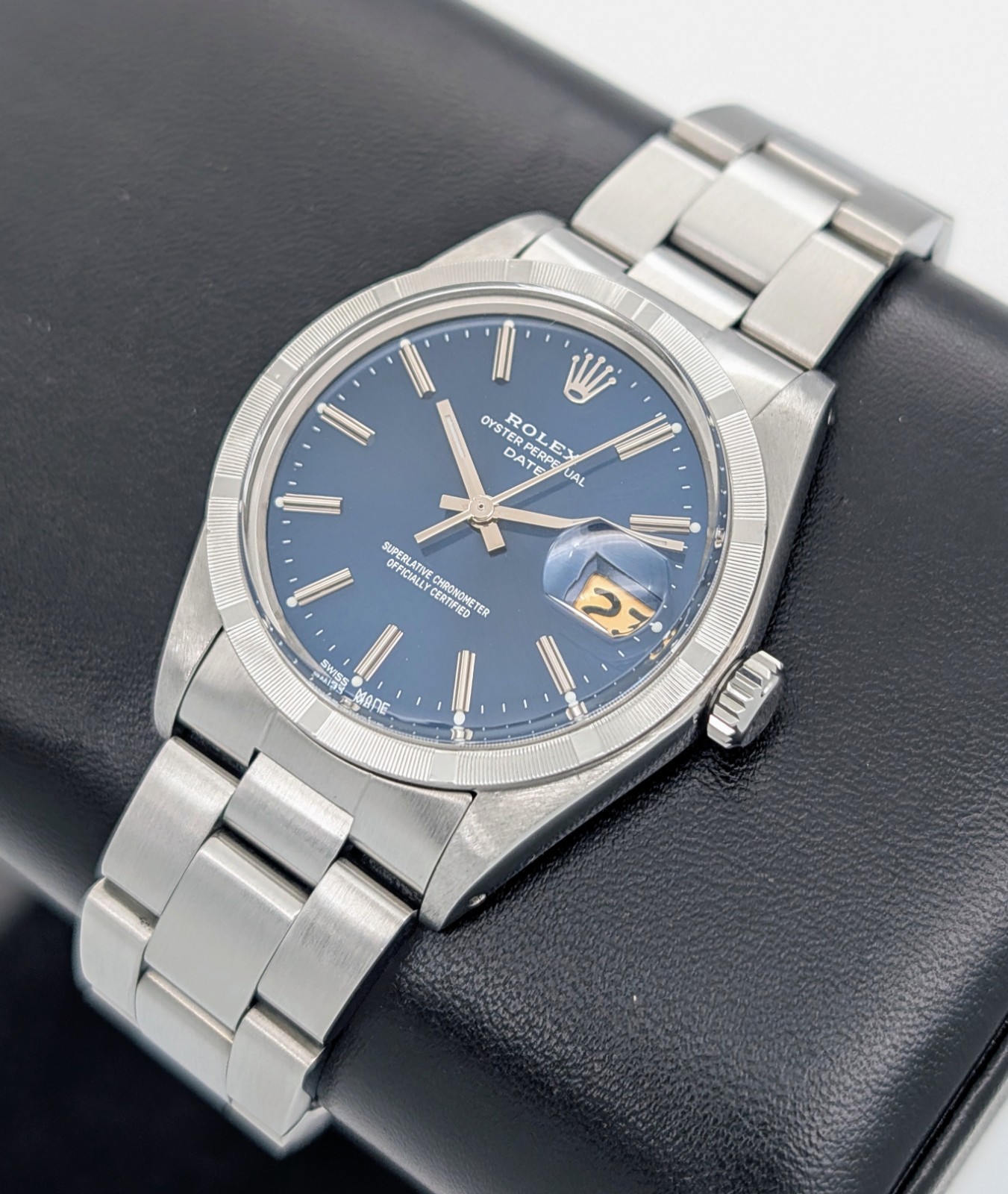 Rolex Oyster Perpetual Date 1501 Ø34mm 1973 Blue Dial Uhr #1339