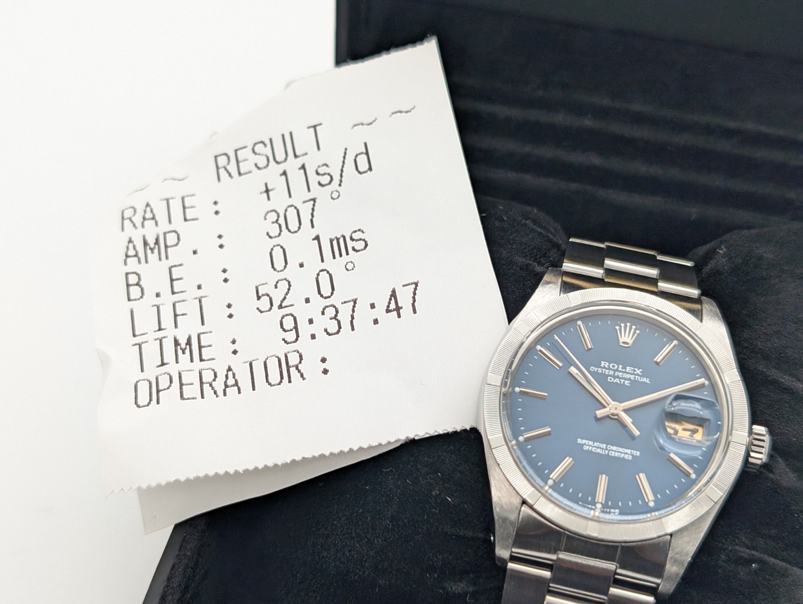 Rolex Oyster Perpetual Date 1501 Ø34mm 1973 Blue Dial Uhr #1339