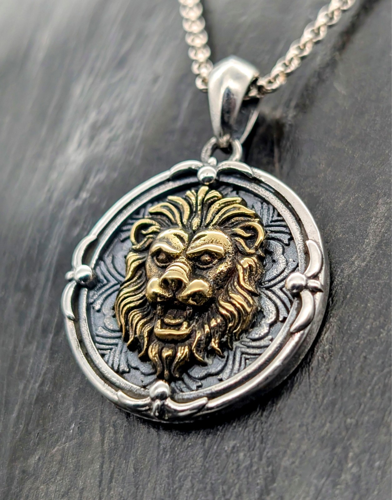 925 Sterling Silber Anhänger Löwe Retro Löwen - 14g - für Ketten #008