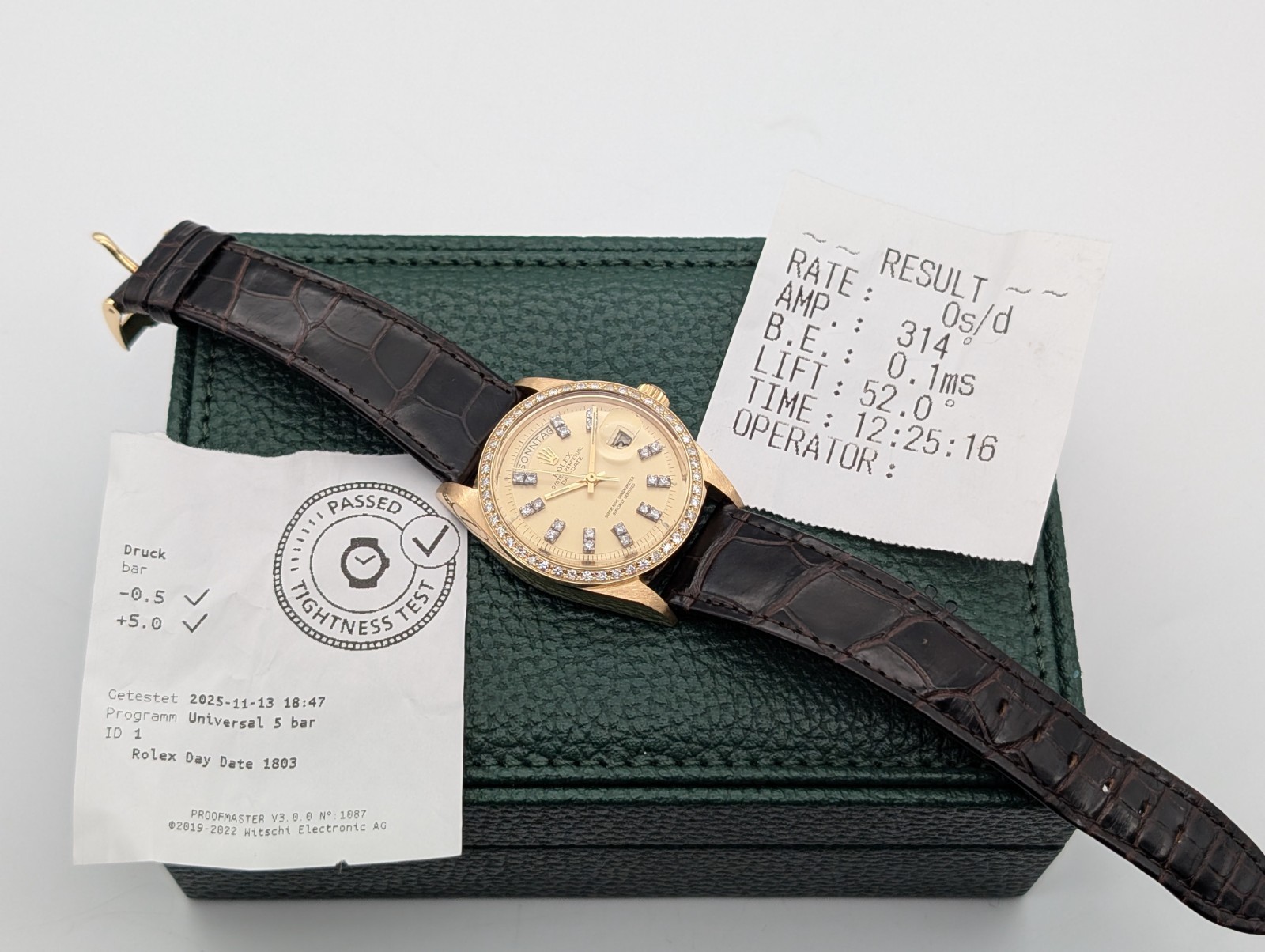Rolex Day-Date | Ref. 1803 | Ø36mm | Diamond Gold Dial | Uhr aus 1973 #1586