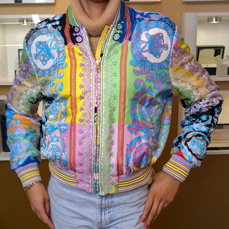 Versace Patchwork Baroque Floral Bomberjacke Blumenmuster [Größe 42] #1727