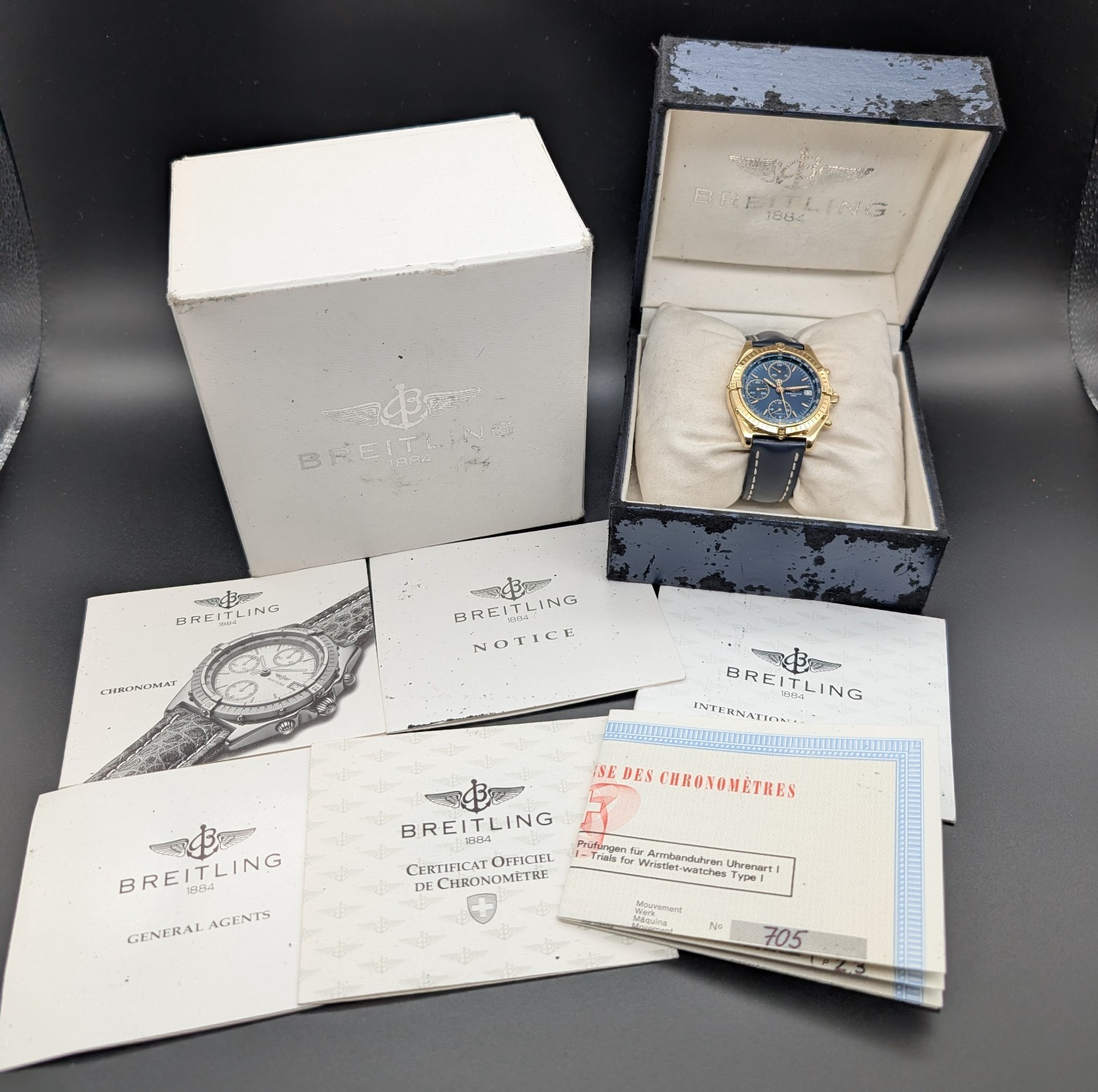 Breitling Chronomat K13047X | Ø 40,5 mm | Blue Dial | Full Set 1992 | 18K #1835